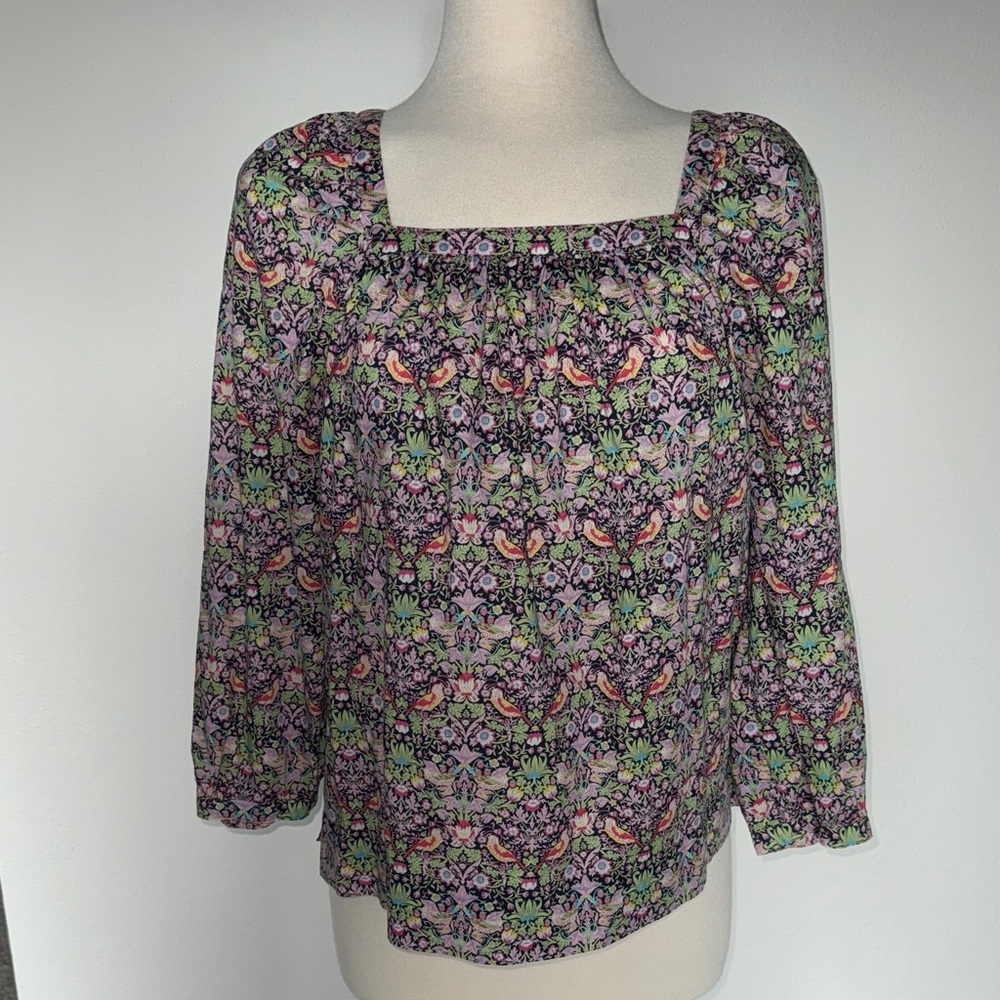 Jcrew Liberty Fabric Print Top